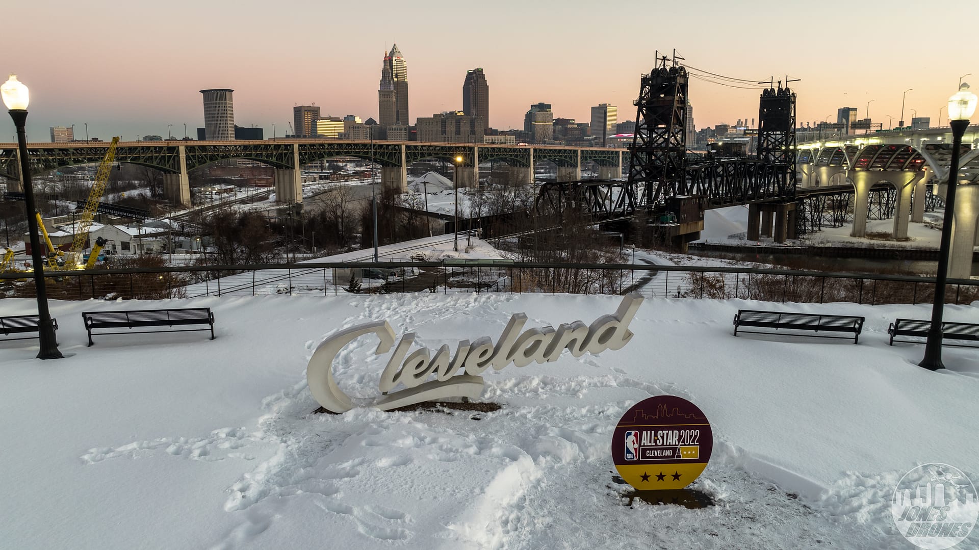Script Cleveland signs now feature 2022 NBA All-Star Game logo